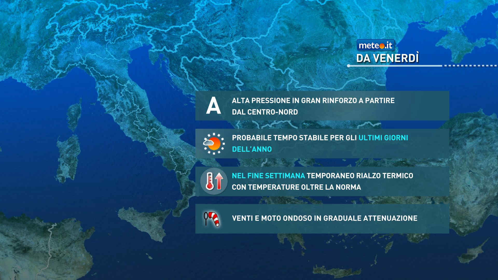 Meteo, il 2025 si chiude con l'alta pressione? La tendenza fino a Capodanno