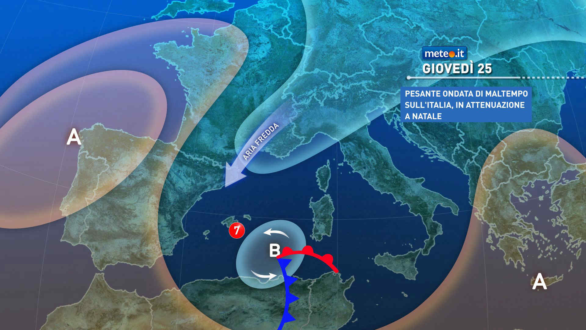 Meteo, Natale con pioggia e neve ma si va verso un miglioramento