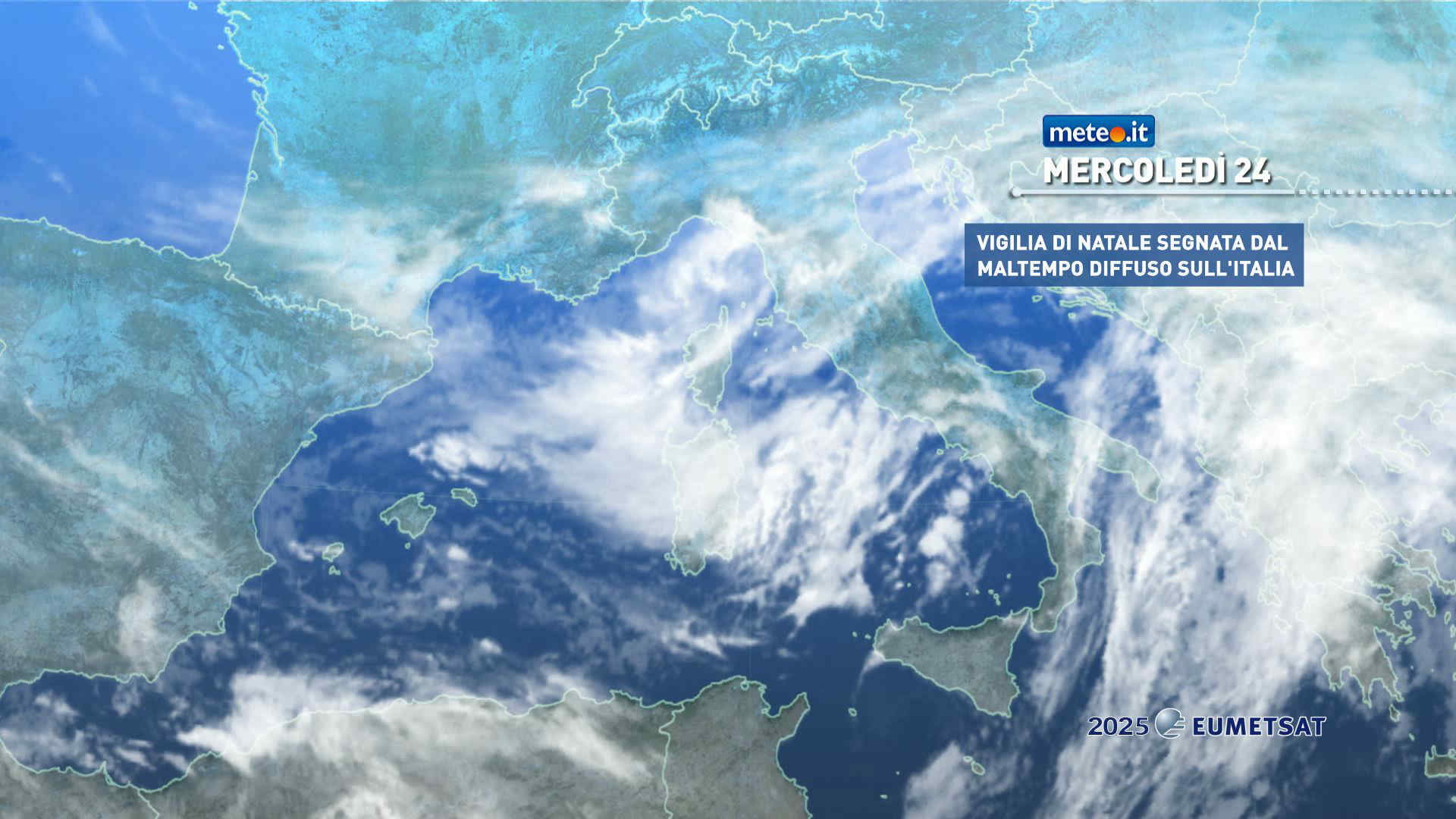 Meteo, Vigilia e Natale con il maltempo: pioggia neve e burrasca di vento