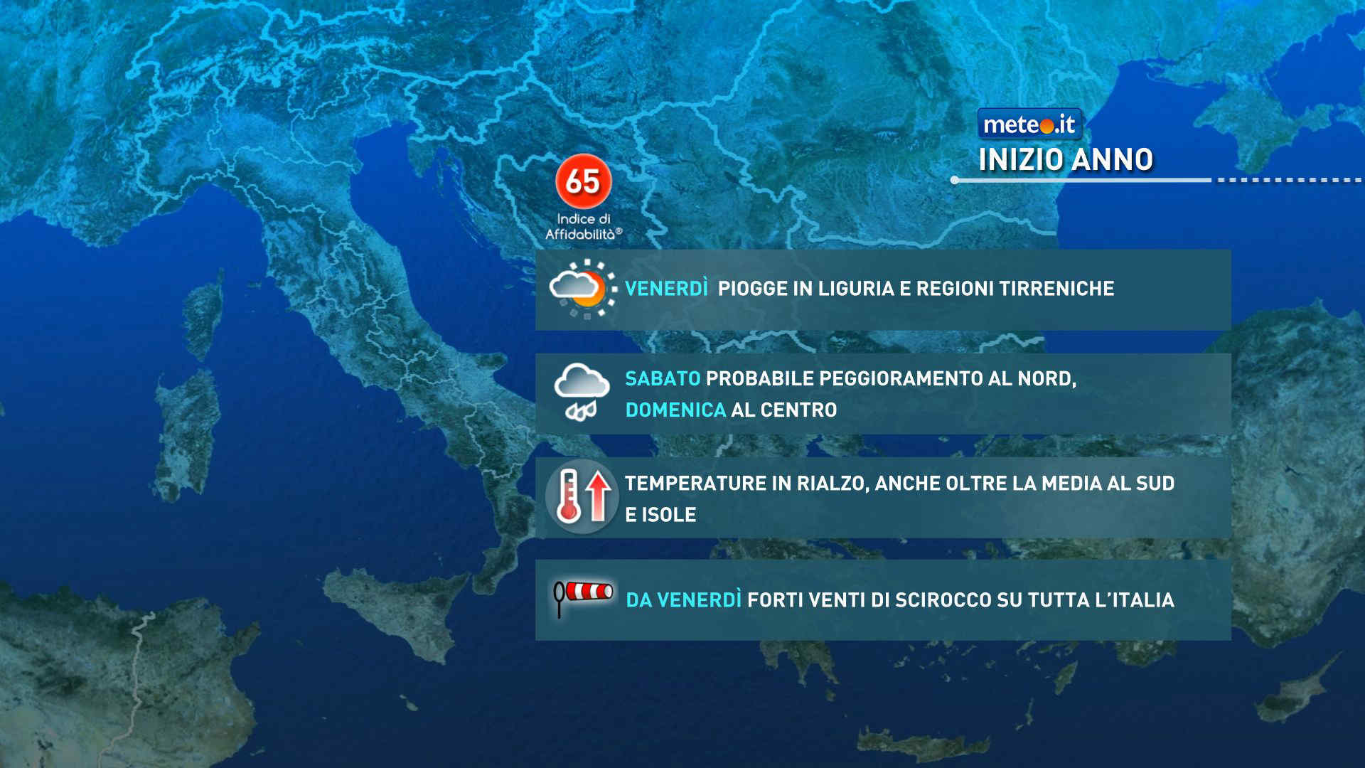 Meteo, dopo San Silvestro temperature di nuovo in aumento