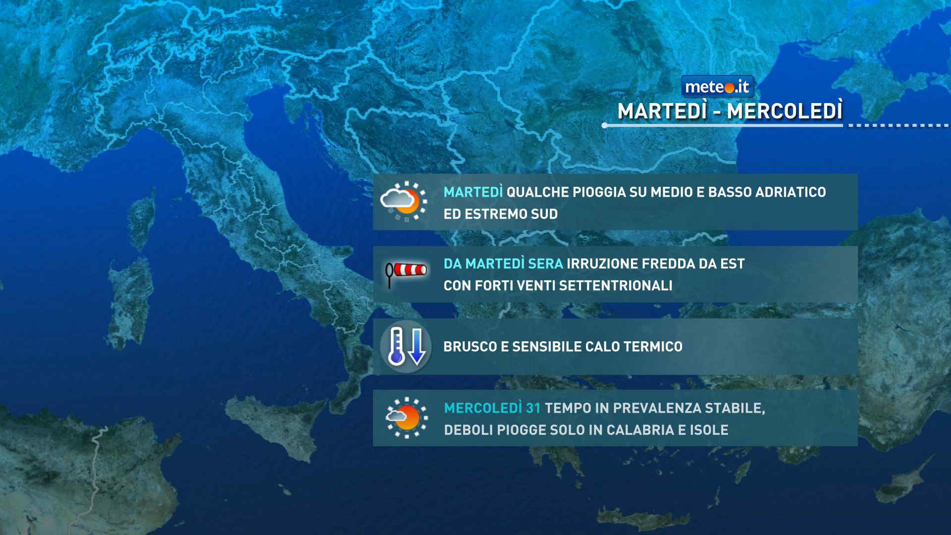 Meteo, martedì 30 dicembre irruzione fredda in arrivo