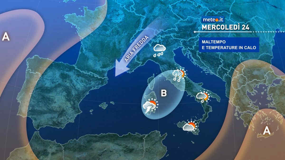Vigilia e Natale con pioggia, neve sulle Alpi e clima più invernale