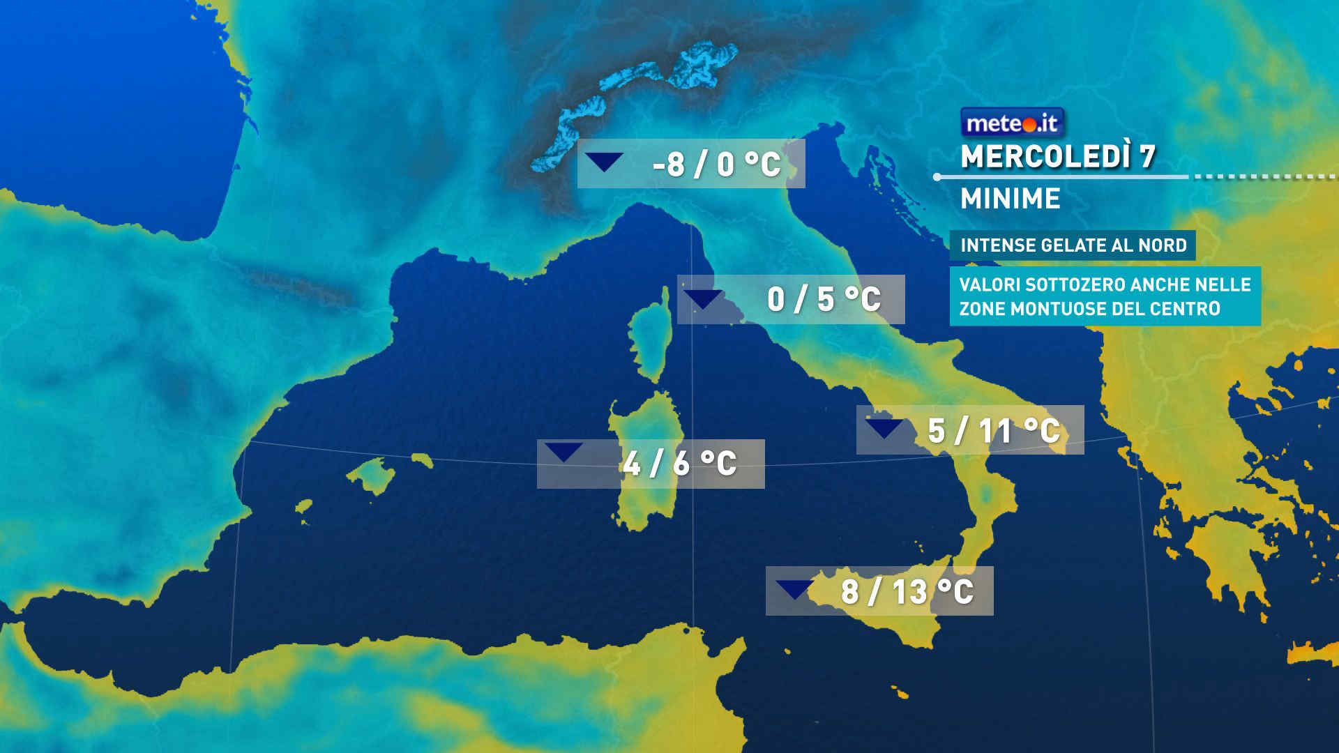 Anche domani freddo artico, maltempo e neve. Le previsioni da mercoledì 7 gennaio