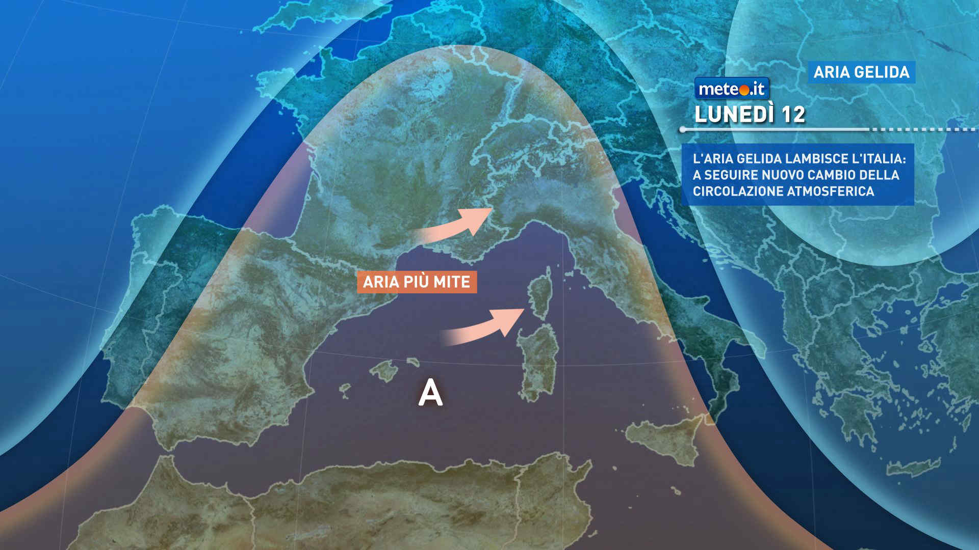 Meteo, lunedì 12 gennaio si esaurirà l'ondata di gelo
