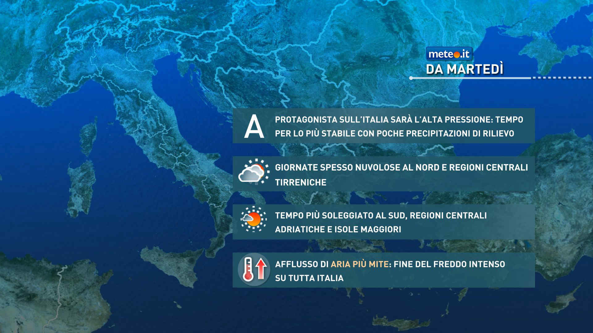 Meteo, da martedì 13 gennaio attenuazione del freddo pungente