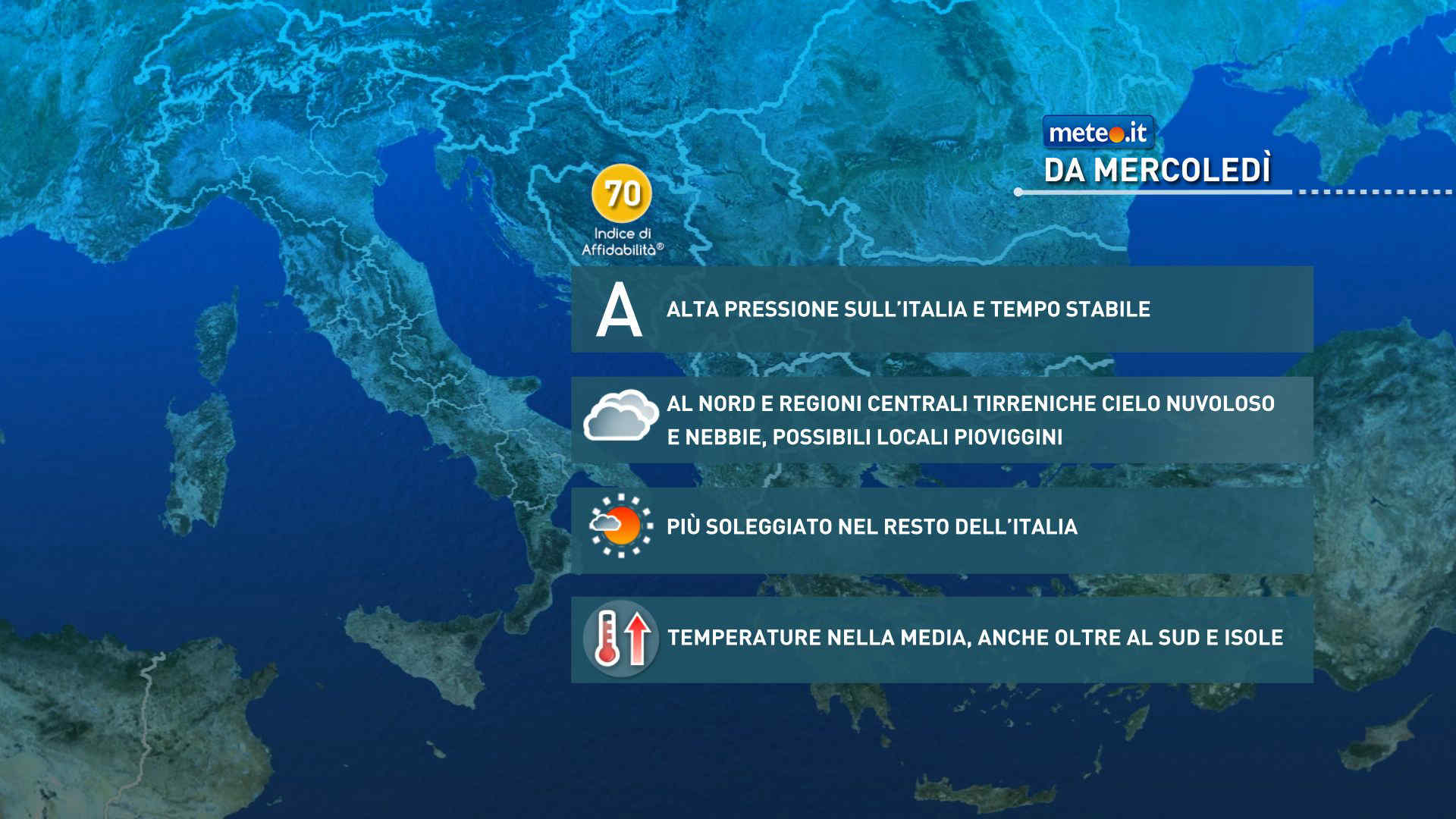Meteo, dopo il gelo torna l'alta pressione con una massa d'aria più mite