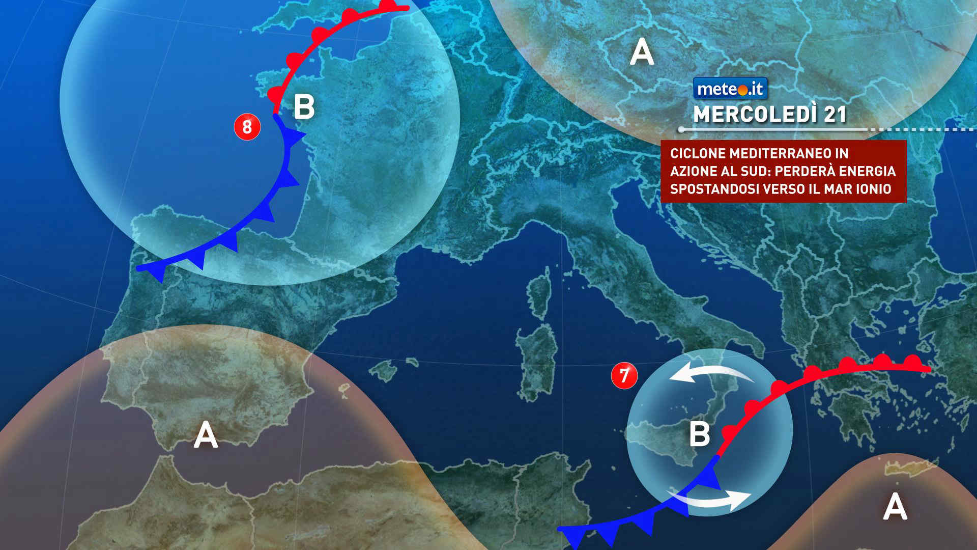 Meteo, 21 gennaio con ancora maltempo al Sud poi brevissima tregua