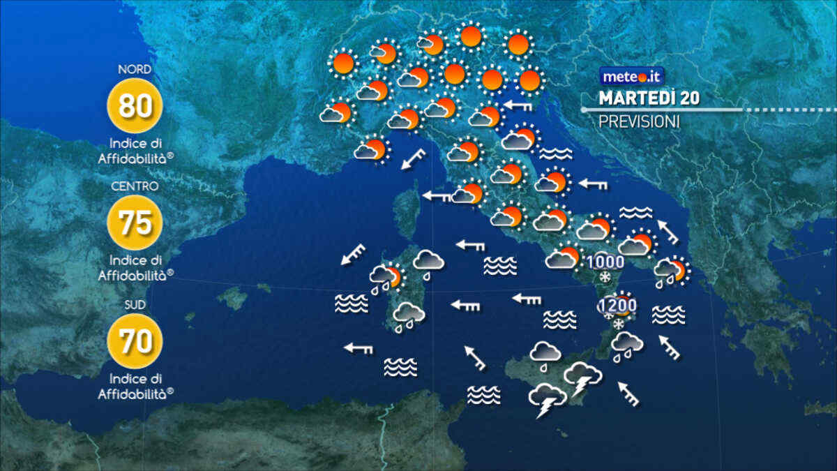 Meteo: ciclone Harry in azione! Attese piogge abbondanti, venti di tempesta e onde fino a 6/7 metri