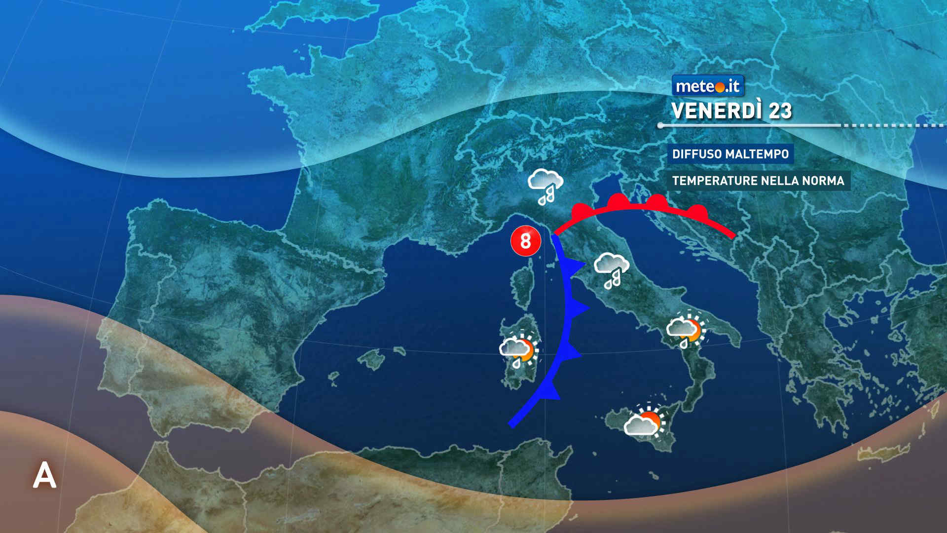 Meteo: venerdì 23 ritorna il maltempo al Centro-Nord! Neve anche in collina?
