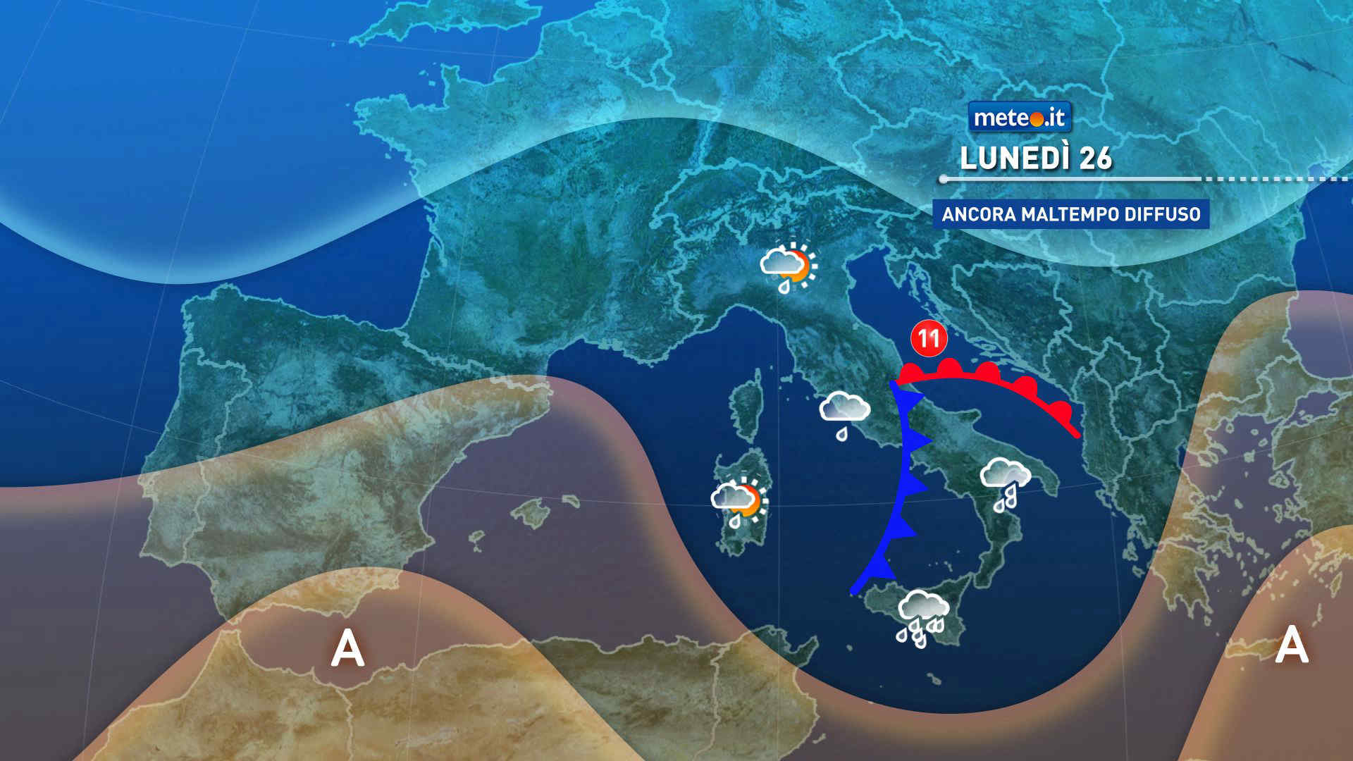 Meteo, dal 26 gennaio via vai di perturbazioni: la tendenza