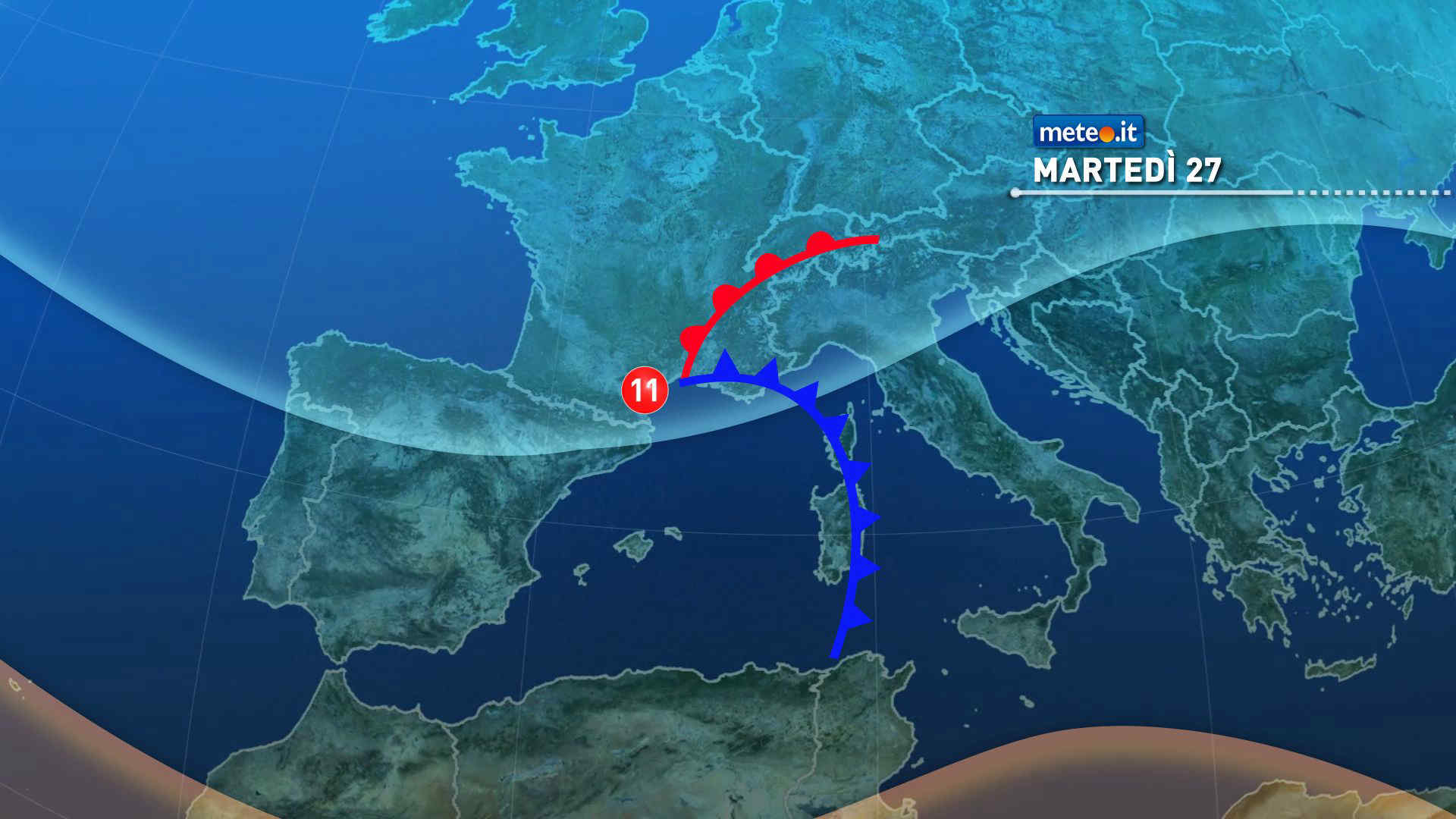 Meteo: martedì 27 tranquillo. Mercoledì 28 forte maltempo e neve abbondante