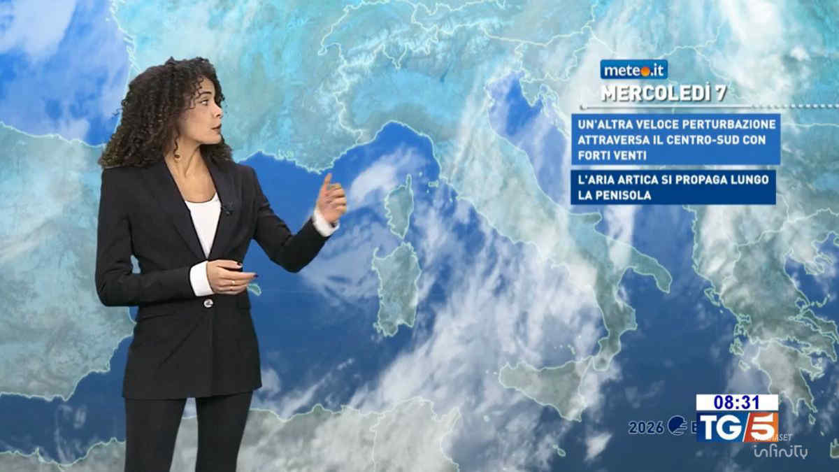 Meteo, 7 gennaio con pioggia e neve su parte del Centro-sud