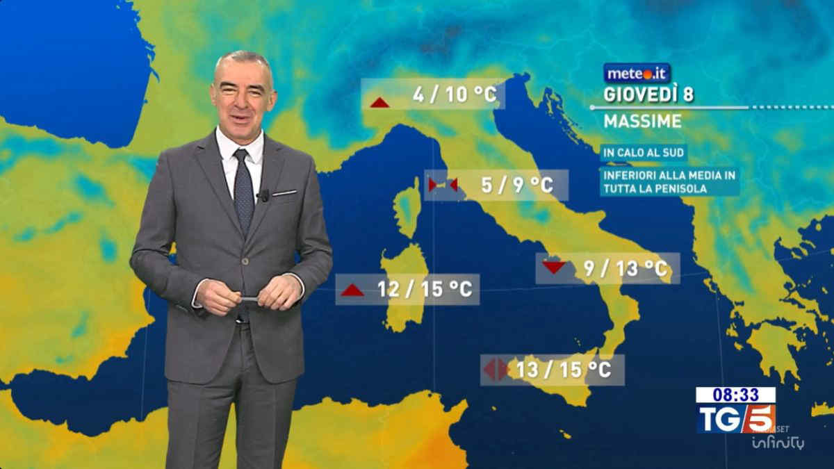 Meteo, correnti artiche sull'Italia: giovedì 8 gennaio freddo da Nord a Sud