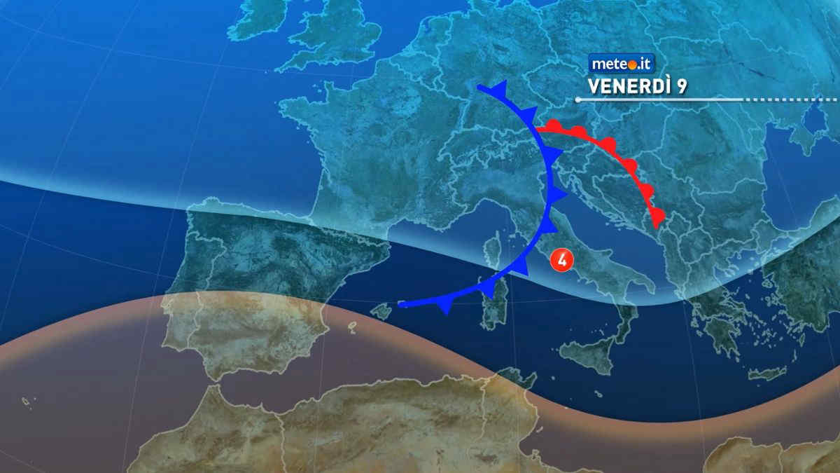 Meteo, nuova perturbazione in arrivo domani: le zone a rischio maltempo da venerdì 9 gennaio