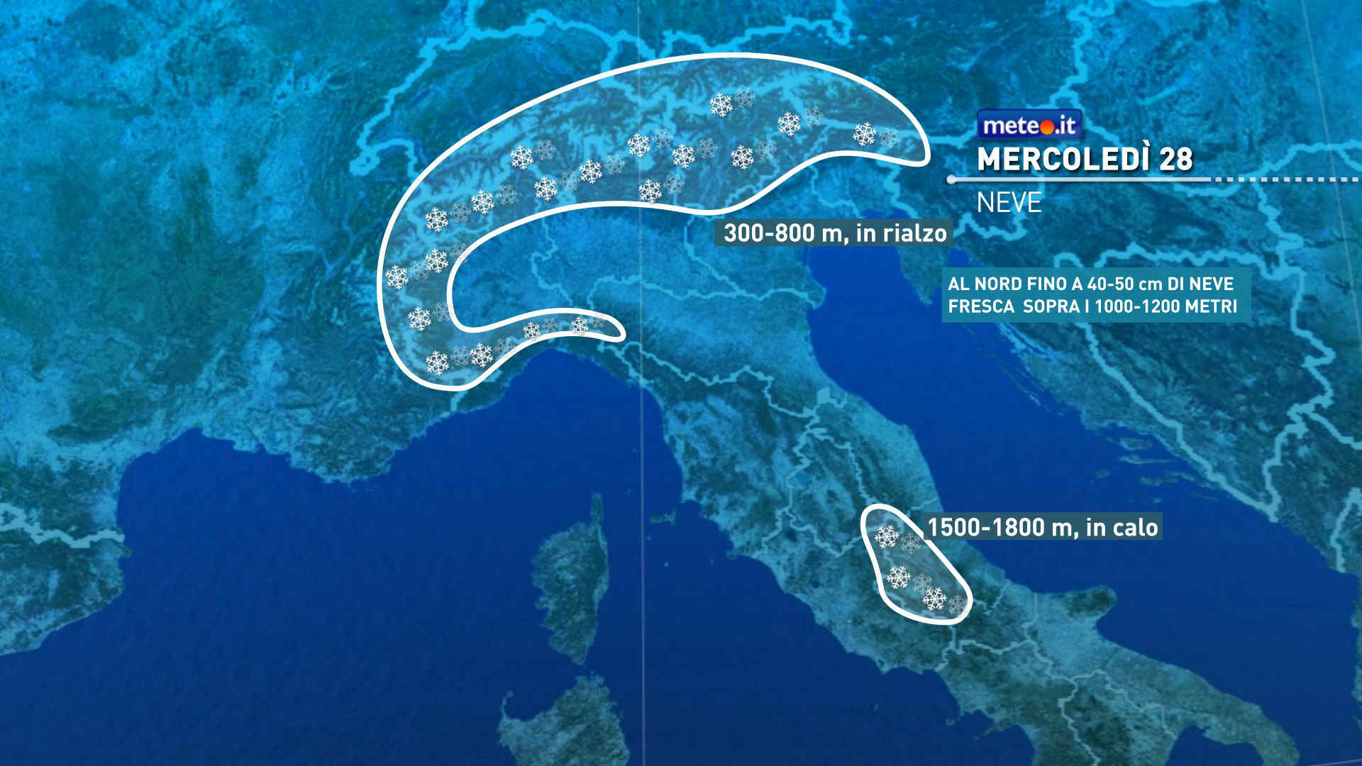 Meteo 28 gennaio: piogge, forti venti e neve anche a bassa quota! Le zone a rischio
