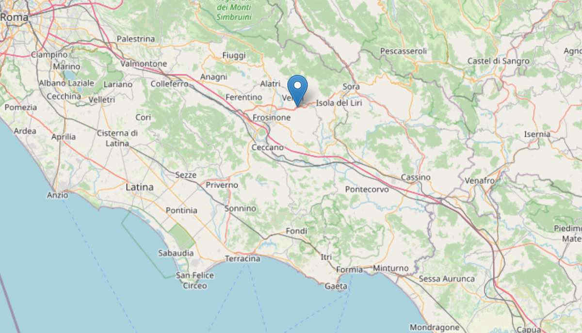 Terremoto 3.3 in provincia di Frosinone: paura tra i cittadini ma nessuno danno