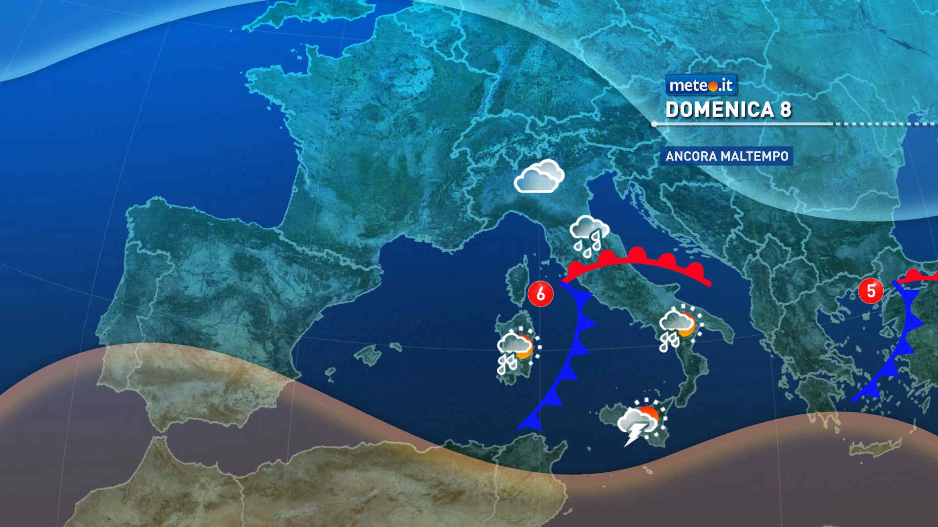 Meteo, pioggia e vento forte: domenica 8 febbraio arriva un vortice ciclonico