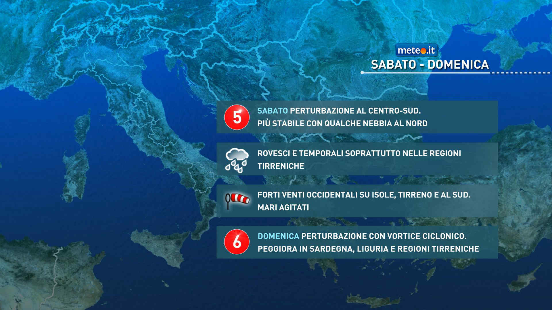 Meteo, weekend del 7-8 febbraio perturbato con venti ancora forti