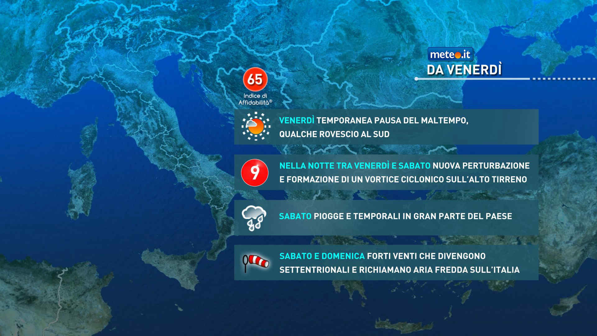Meteo, nuova forte fase di maltempo nel weekend del 14-15 febbraio