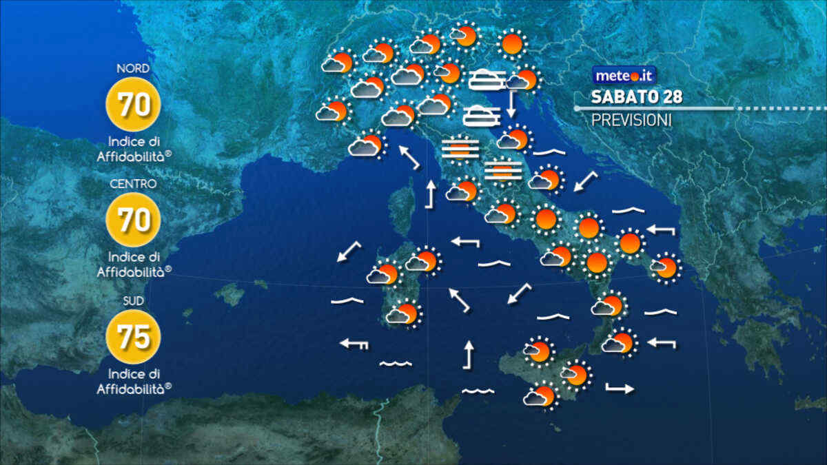 Meteo: sabato 28 clima molto mite! Da domenica 1 marzo cambia qualcosa