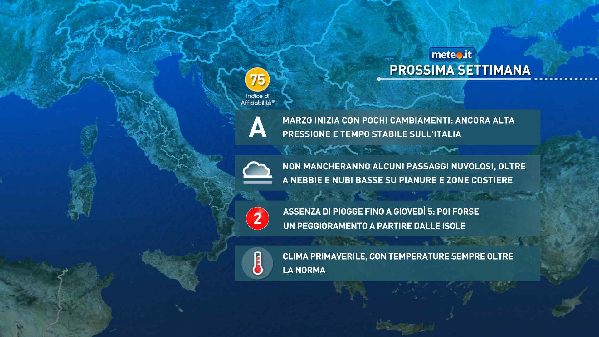 Meteo: inizio marzo con qualche pioggia e venti di Scirocco. Ecco dove