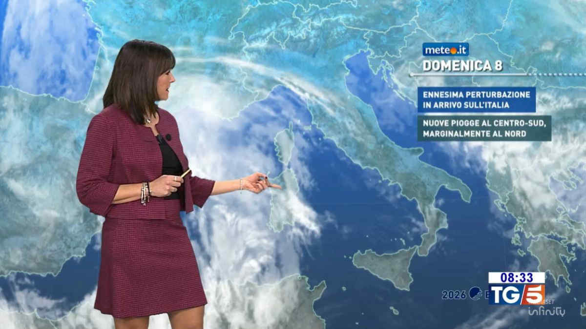 Meteo, ancora maltempo: 8 febbraio con piogge diffuse e neve in montagna