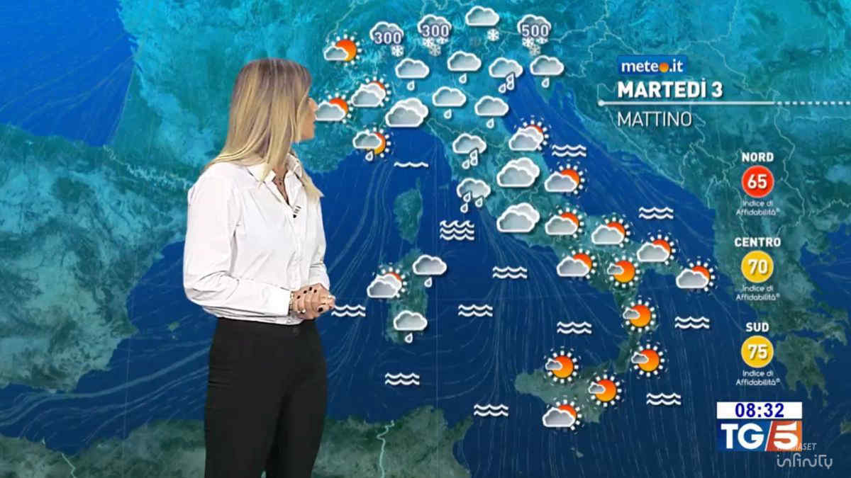 Meteo, pioggia e neve al Nord, 20 gradi al Sud: le previsioni del 3-4 febbraio