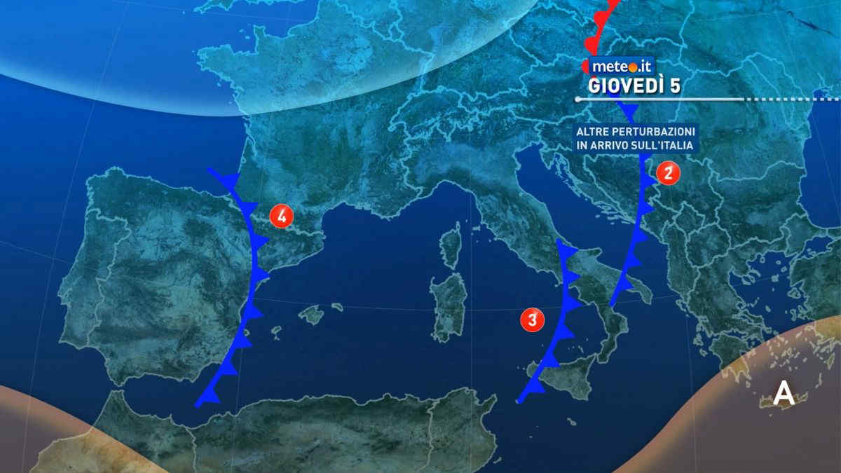 Meteo, Italia nel mirino delle perturbazioni: molte piogge e neve in arrivo. Le previsioni da giovedì 5 febbraio