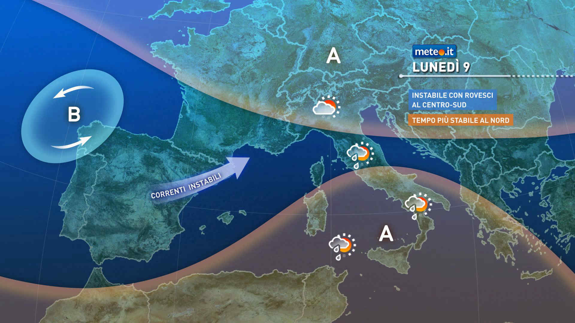 Meteo: un po' di instabilità a inizio settimana con clima primaverile