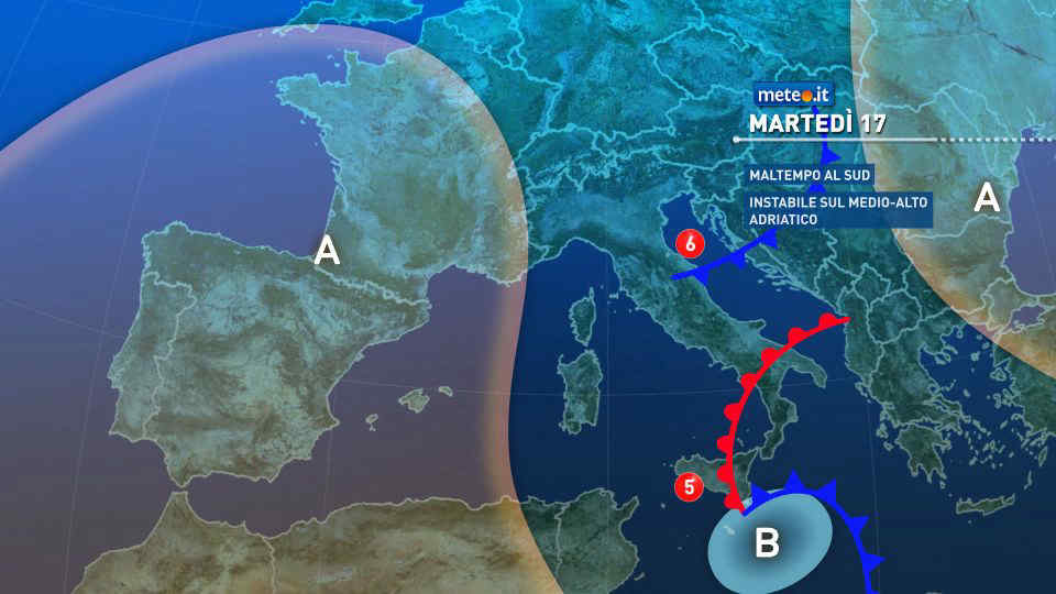 Meteo: fino a martedì 17 maltempo! Da mercoledì 18 clima più freddo