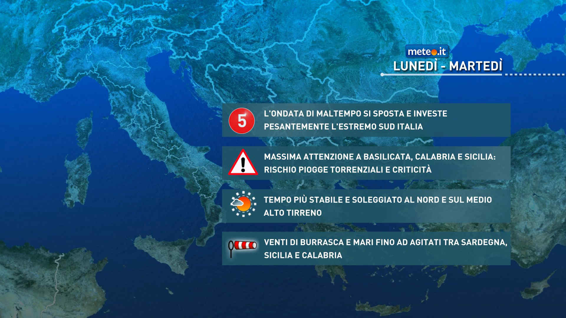 Meteo 16 marzo: estremo Sud nella morsa del maltempo. Rischio criticità: ecco dove