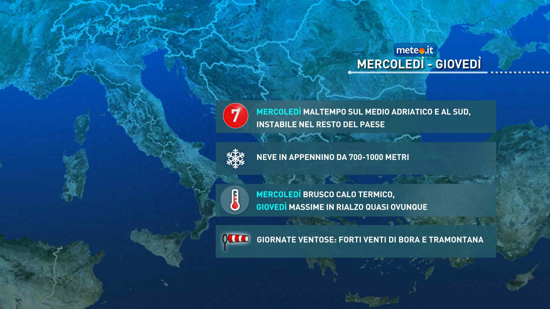 Meteo, 18 marzo con maltempo su medio Adriatico e Sud: le previsioni
