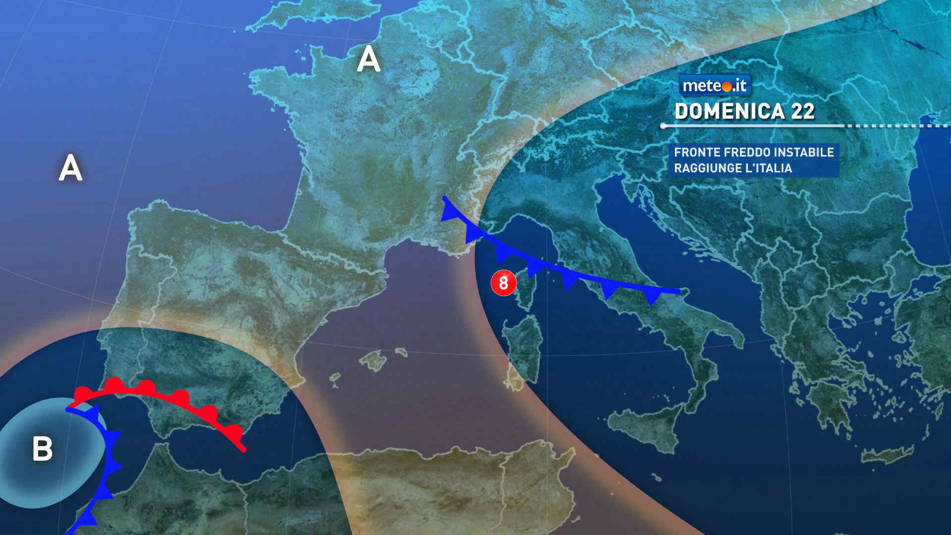 Meteo, domenica 22 marzo perturbazione n.8 in transito
