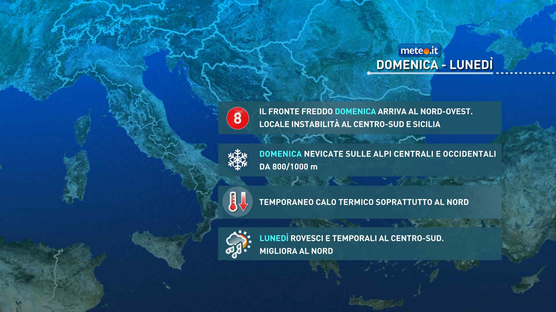 Meteo, oggi, domenica 22 marzo, transito di un fronte freddo