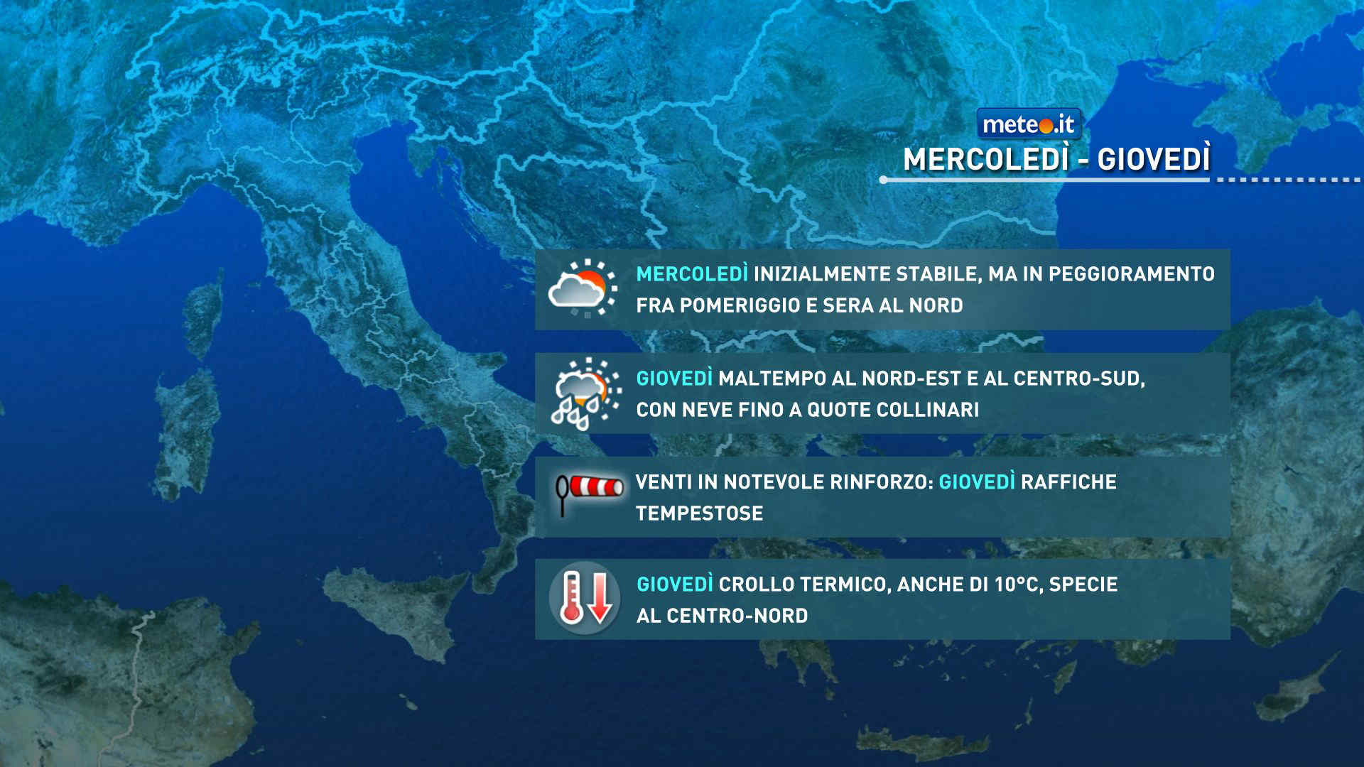Meteo 25 marzo: dal pomeriggio prime piogge e nevicate al Nord! Colpo di coda dell'inverno
