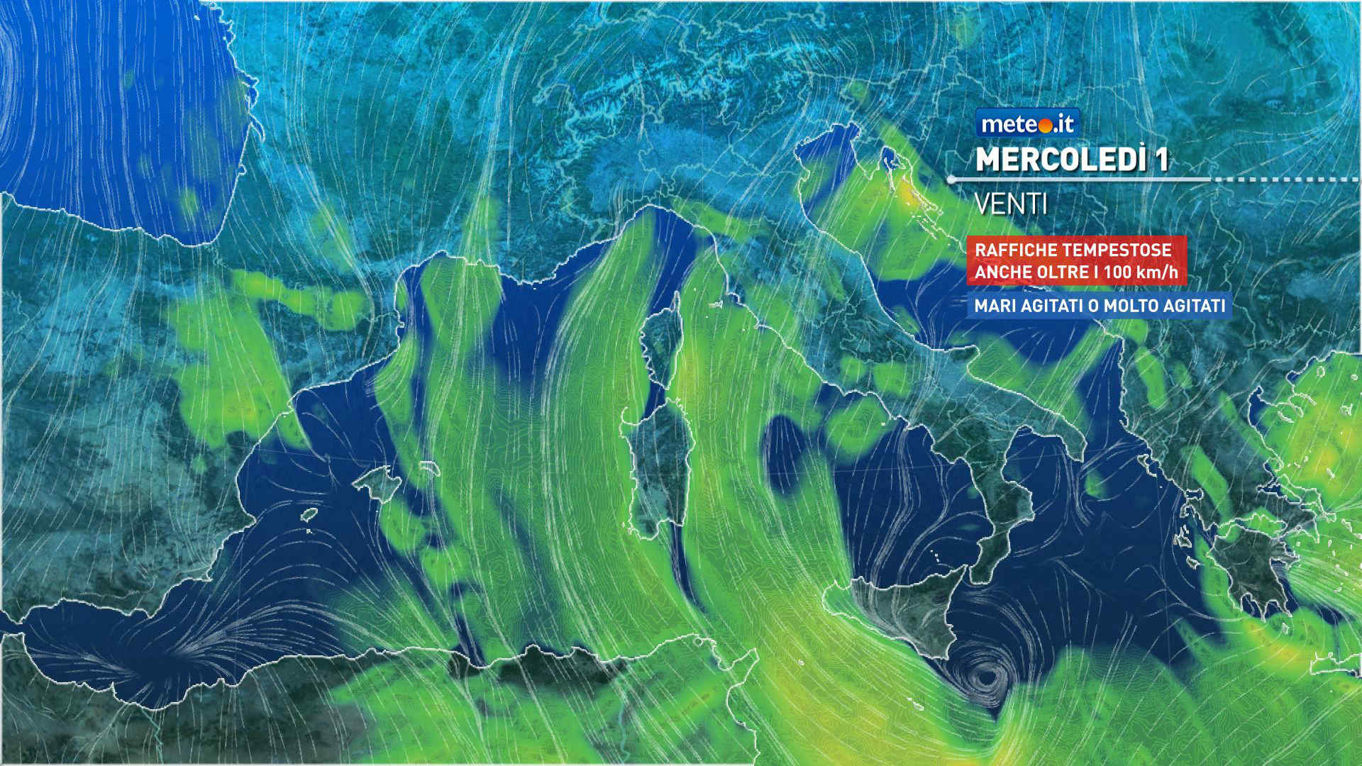 Meteo: 1-2 aprile con severo maltempo. Bufere di neve e venti tempestosi