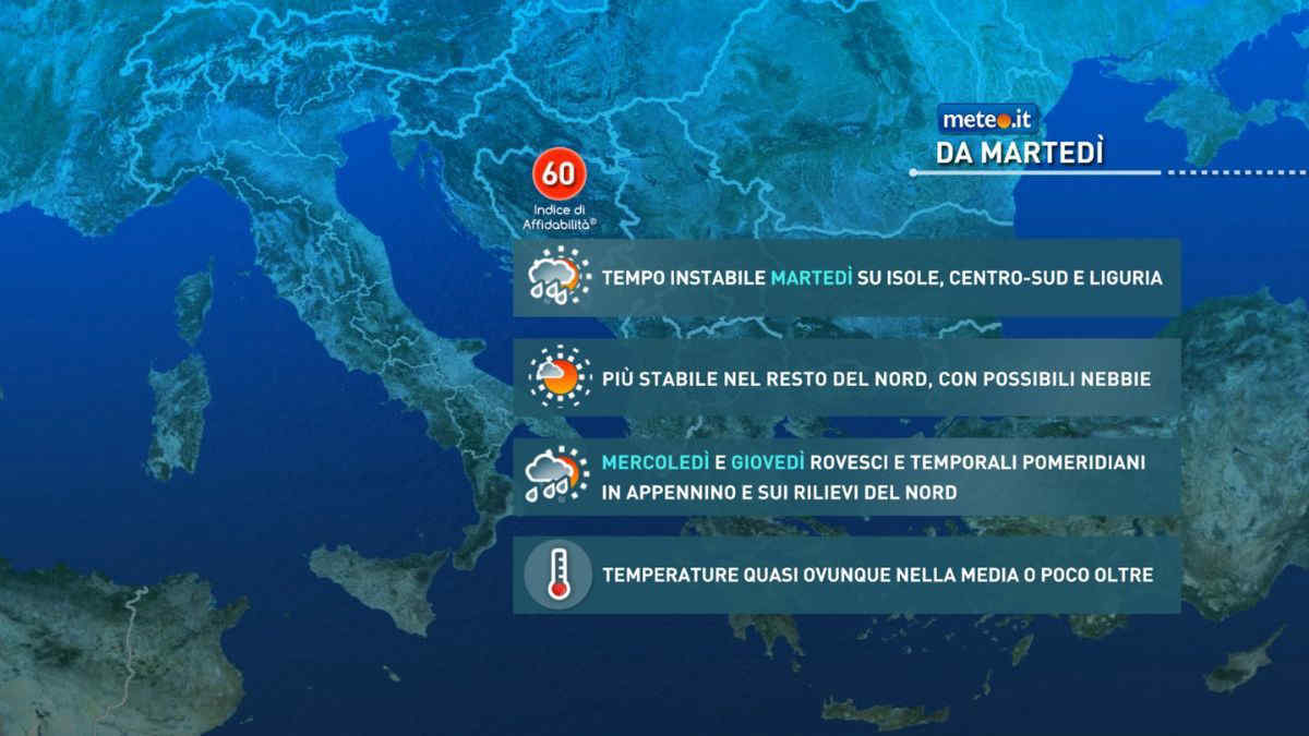 Meteo, la prossima settimana qualche nota instabile: la tendenza