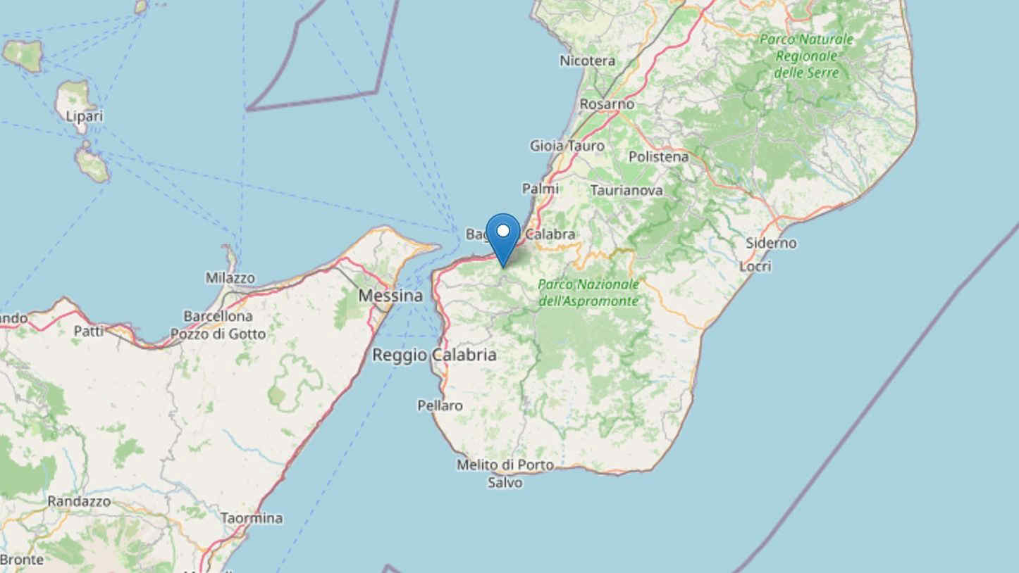 Terremoto oggi a Reggio Calabria: scossa di magnitudo 3.1 con epicentro a San Roberto