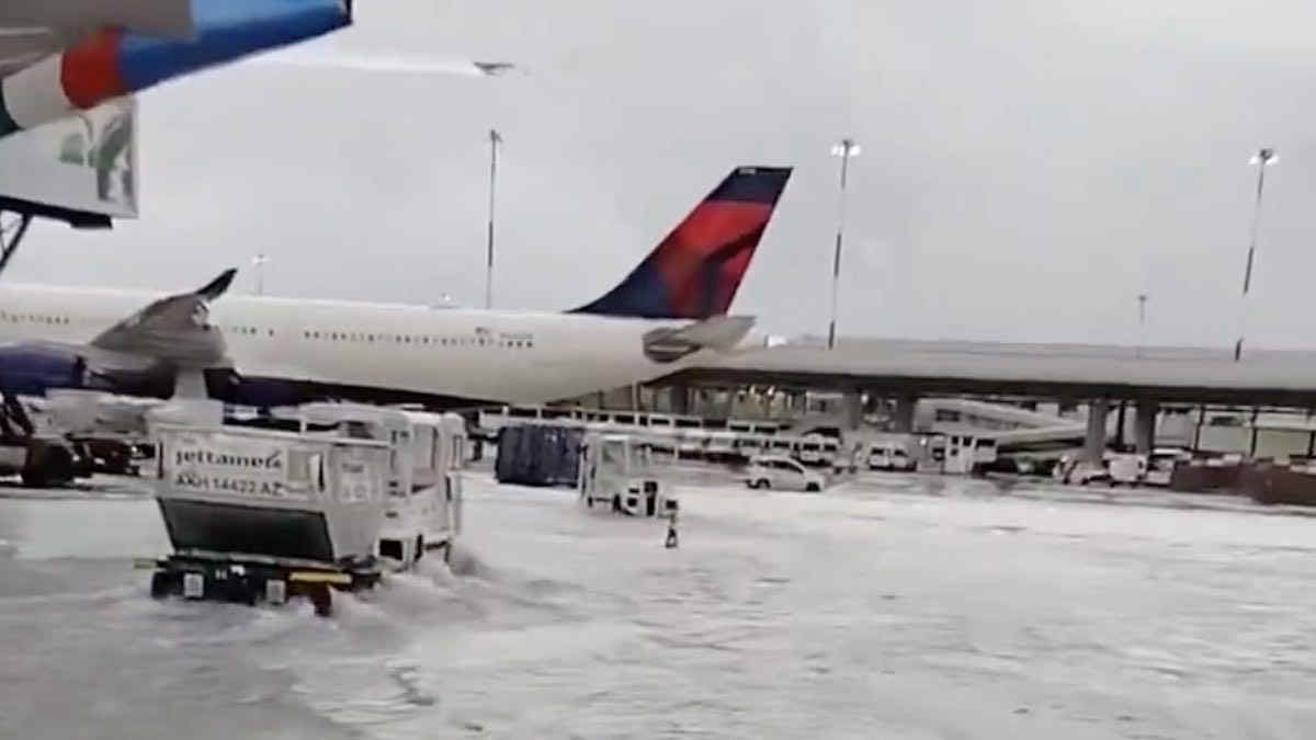 Maltempo a Roma: nubifragio e grandinata colpiscono l’Aeroporto di Roma Fiumicino - Video