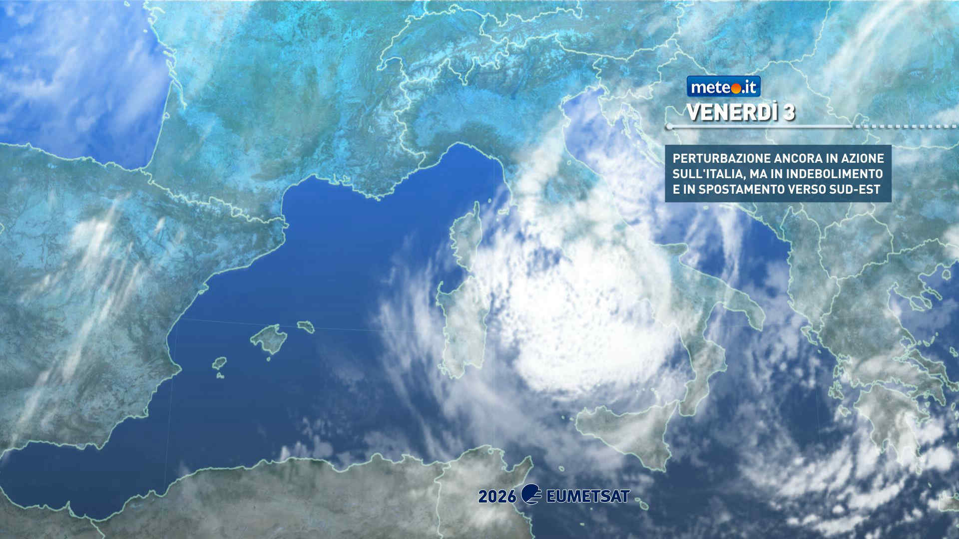 Meteo, si attenua il forte maltempo: graduale miglioramento al Centro-sud