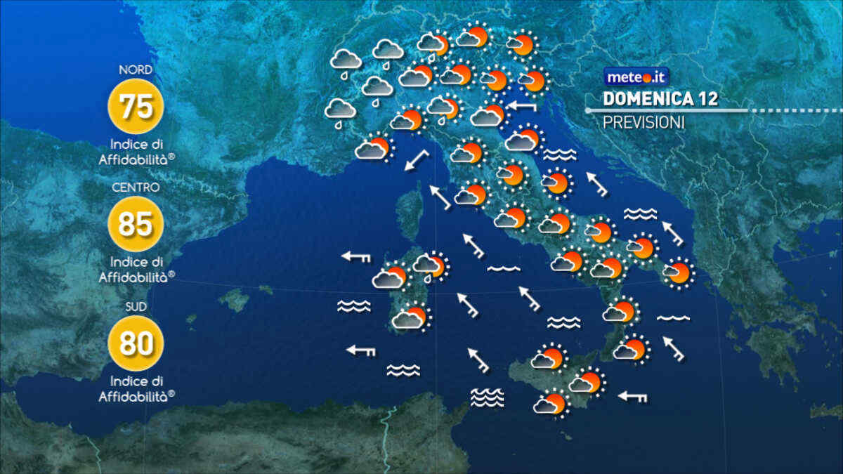 Meteo: da domani (12 aprile) primi segnali di ritorno del maltempo