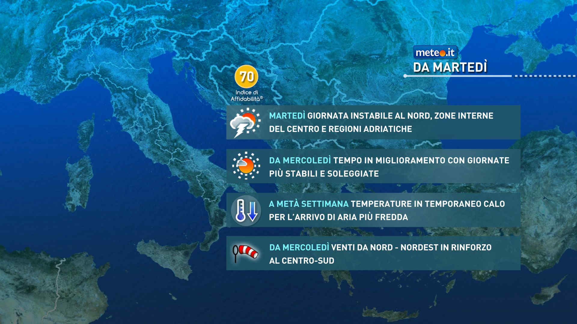 Meteo, dal 20-21 aprile fase più instabile e fresca: la tendenza