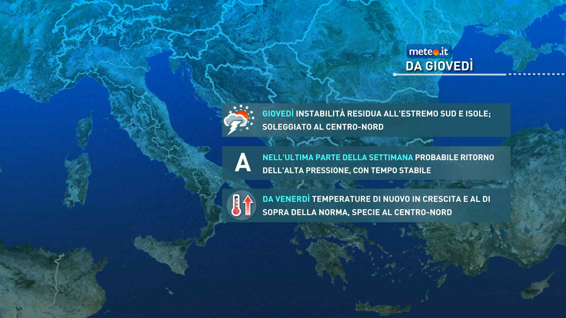 Meteo: da metà settimana di nuovo alta pressione! 25 aprile con sole e caldo