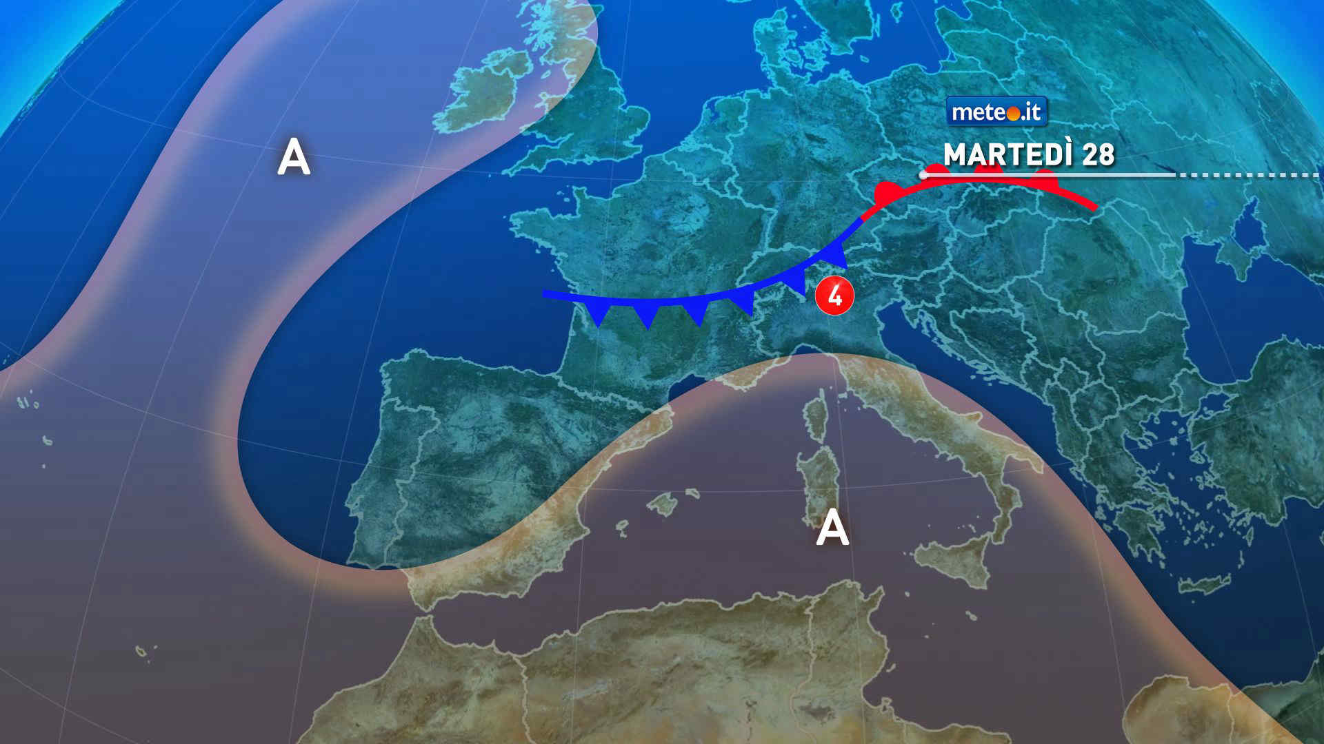 Meteo, martedì 28 aprile l'alta pressione inizia a cedere al Nord