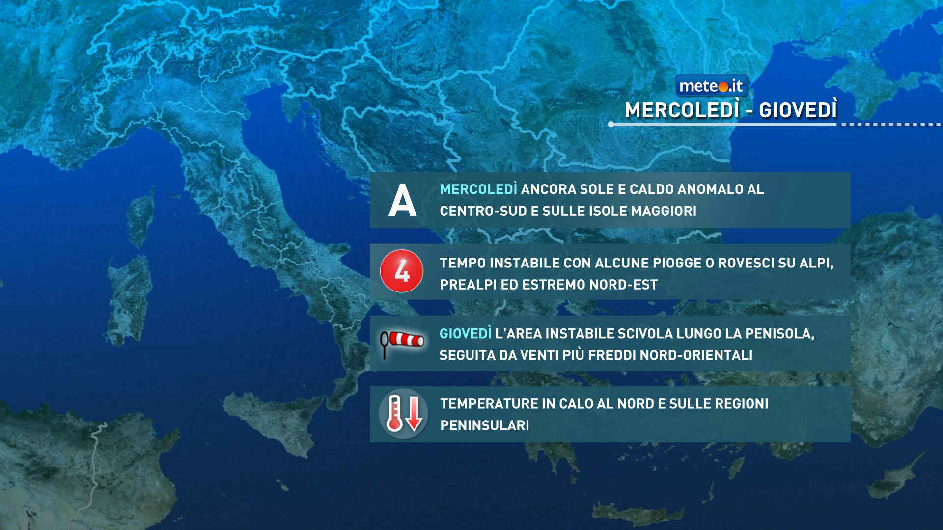 Meteo 29 aprile: instabilità e venti in rinforzo. Clima fresco entro il 1° maggio