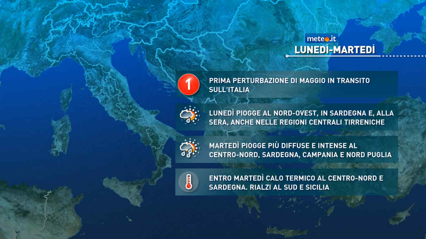Meteo, perturbazione in avvicinamento: le previsioni del 4-5 maggio