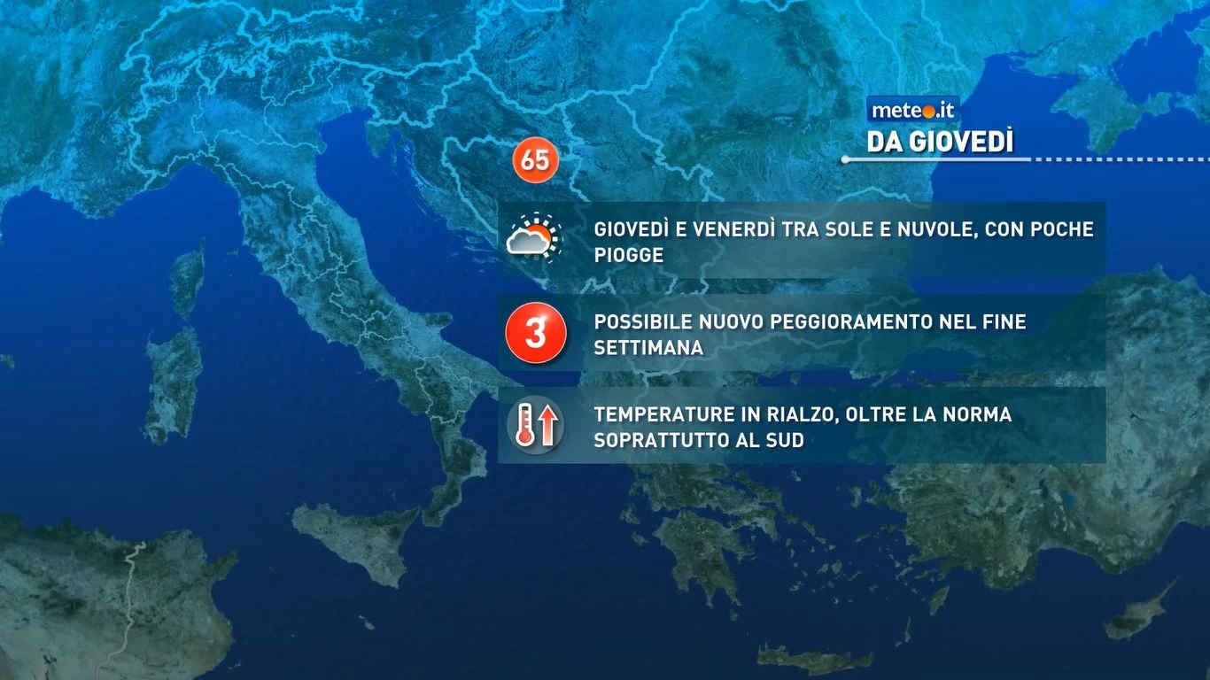 Meteo: seconda parte di settimana incerta! Aria molto calda verso l'estremo Sud