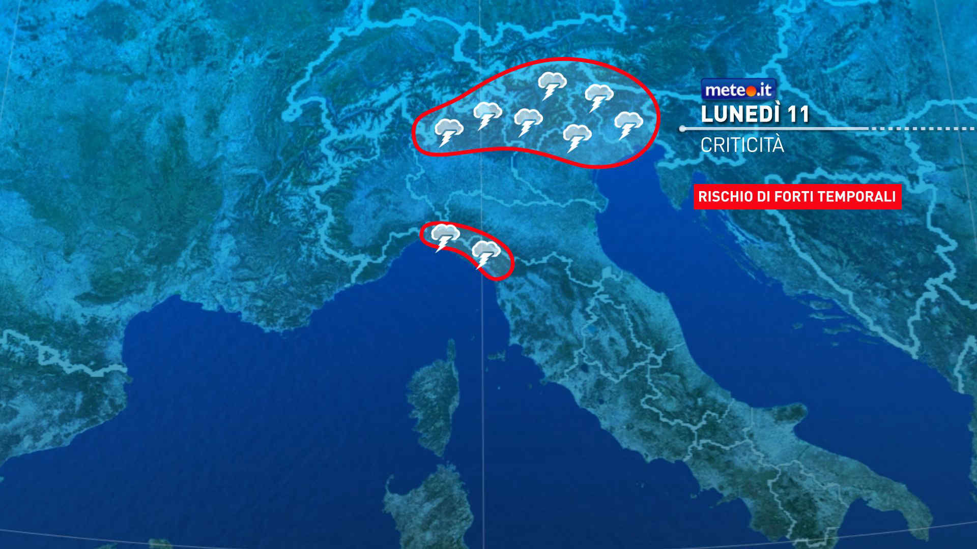 Meteo 11 maggio: forte maltempo al Nord e caldo in aumento al Sud