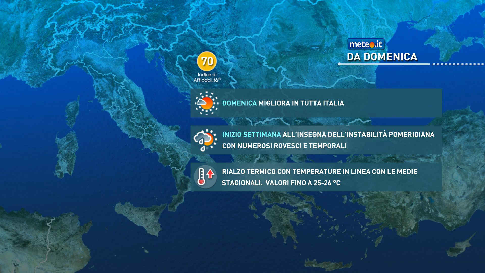 Meteo, domenica 17 maggio migliora: la tendenza
