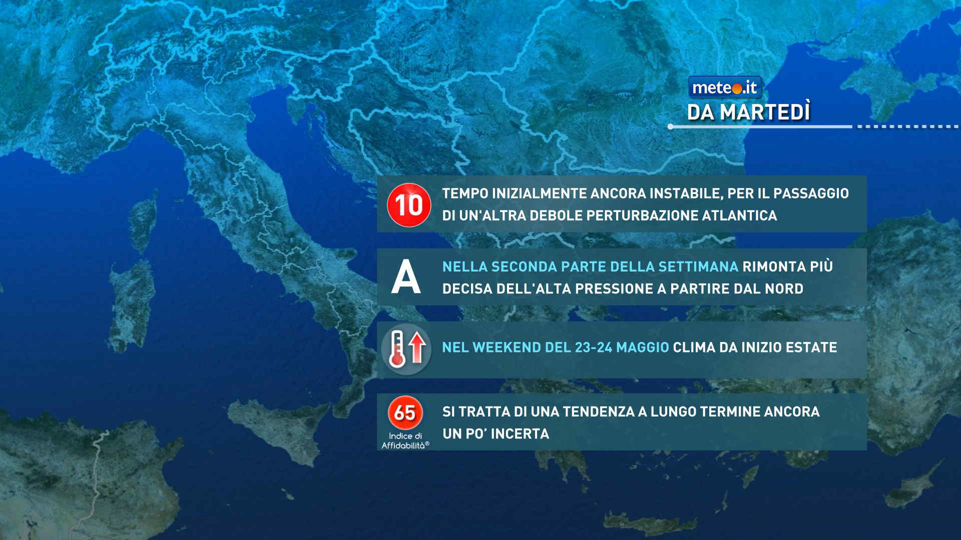Meteo, dal 19-20 maggio alta pressione e temperature in sensibile aumento